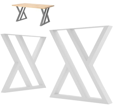 NWELD Tischfüsse Tischbeine Metall Zickzack Weiß 88x72x8cm Tischkufen DIY - Tischbein Set - Tischfuß Loft. Industriestil für Couchtisch. Esstisch. Schreibtisch