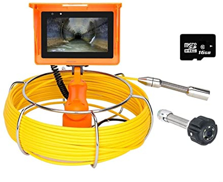 Endoscopio, Videocamera di ispezione del tubo della fognatura portatile DVR. Registrazione video/WIFI Wireless/foto / 23mm HD 1080P. Fotocamera / 30m / 5inch SCR(JP)