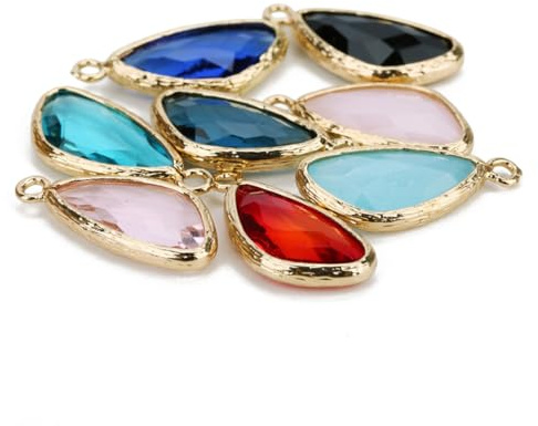 Mobestech 5 Stück Teiliges DIY Schmuckset mit Schwarzen Unregelmäßigen Glasanhängern in Wassertropfenform Vielseitige Anhänger für Damen Langlebige Kreative Schmuck accessoires zum Basteln