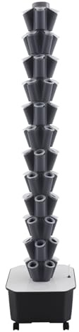 MooBeey Sistema di coltivazione idroponica a 60 fori, sistema di coltivazione idroponica a 12 animali, kit di coltivazione idroponica da giardino con 4 ruote universali, torre idroponica verticale per