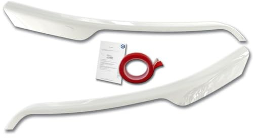 RDX strålkastare spoilers kompatibla med Ford Transit (silver halogenstrålkastare) 2014- (ABS glansig vit)
