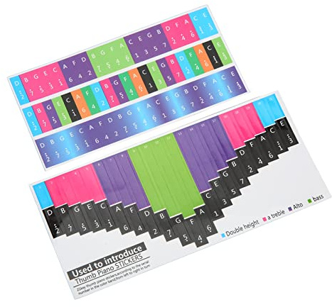Socobeta Kalimba-Aufkleber für Anfänger, Bunte Beschriftungen für Daumenklaviertasten mit Musiknoten und Einfaches Erlernen (Universelles Daumenklavier mit 21 Tönen)