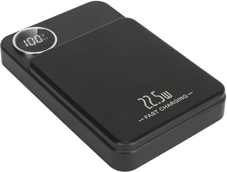 RASTKY Chargeur Portable Magnétique sans Fil Affichage Précis de la Puissance Batterie 5000 MAh Aspiration Magnétique Super Forte pour Un Chargement Pratique en Déplacement (Black)