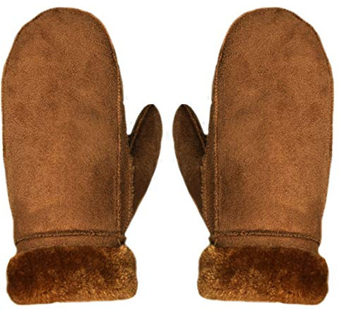 Aisi Women Winter Suede Thermal Mittens Fleece Lined Warm Gloves with Turn Back Cuff …