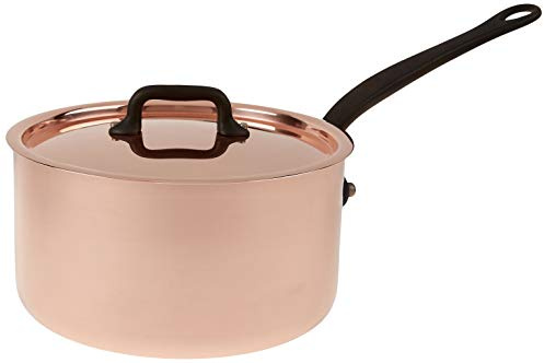 Mauviel 6540.19 M'Hertiage M250C Saucepan with Lid, 2.6 quart, Copper