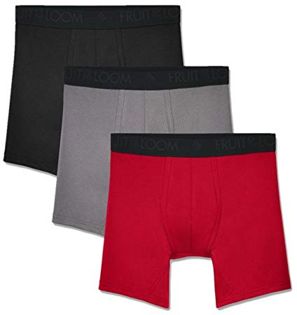 Fruit of the Loom underkläder som andas, retroshorts för män (3-pack), Mikronät – färgerna kan variera, L