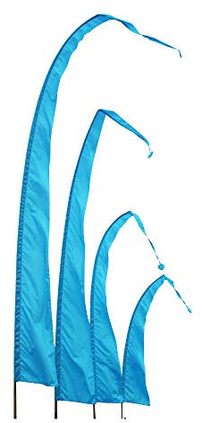 DEKOVALENZ - Balifahne SANUR, Stoff ohne Stange, versch. Farben+Längen, Fahnenlänge:4 Meter, Farbe:türkis
