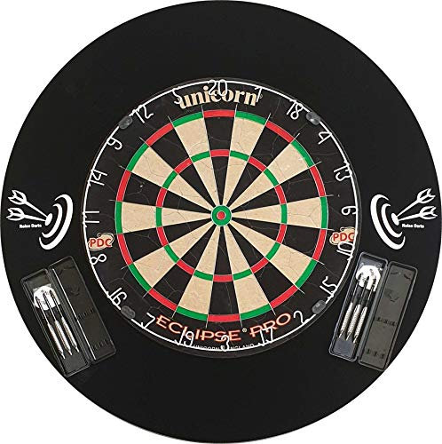 Roleo Steeldart Dart Set - Unicorn Eclipse Pro + Surround + 2 Set Pfeile in Box (Dartboard + Catchring Schwarz + 2 Satz Pfeile)