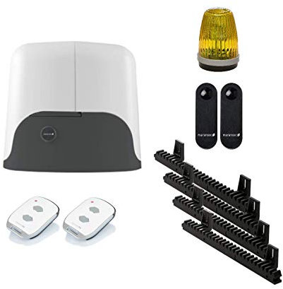 Marantec Schiebetorantrieb SU500F Komplett Set bis 500 kg - inkl. 2 Stk. Handsender, Lichtschranke, 4 m Zahnstangen und Signalleuchte. Hoftorantrieb - Antrieb Hoftor Schiebetor