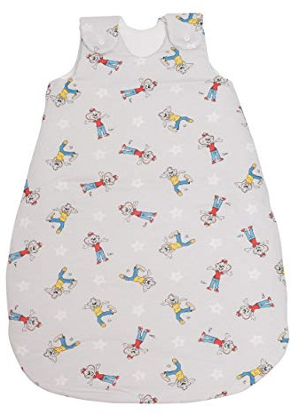 pic Bear Premium Babyschlafsack aus Jersey-Baumwolle – Atmungsaktiv, Mitwachsend und für Ganzjahres-Nutzung mit verstellbaren Größen 86/92 Ed und Edda