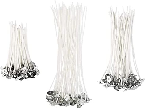 DEZHI stoppino per Candele 150 Pezzi stoppini per Candele stoppini per Candele in 3 Diverse Dimensioni - per Candele, Candele Fai-da-Te (90 mm, 150 mm e 200 mm)