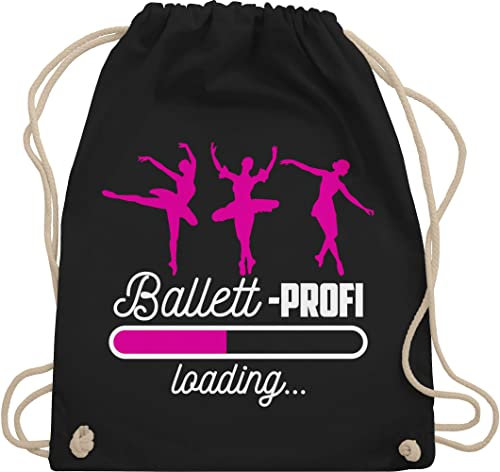 Shirtracer Turnbeutel Rucksack - Kinder Sport Kleidung - Ballett Profi loading - weiß - Unisize - Schwarz - kinderturnbeutel tanzen stoffbeutel tanz dance bag damen mit spruch tanzsport beutel tänzer