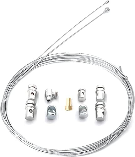 2 PCs 2m Steel Clutch Throttle Brake Cable, Universal Motorcycle Emergency Throttle Cable Repair Kit,Universal Clutch Brake Throttle Cable Repair Kit with Nipples Universal Parts-A1