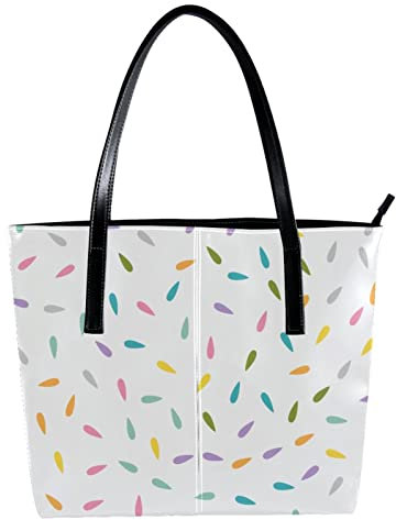 Bunte weiche Farbe Memphis Stil Muster 01 Schultertasche Leichte Freizeit Schultasche Lehrer Tasche Handtasche Geldbörse, Mehrfarbig