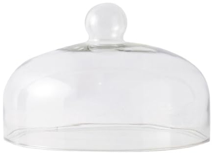 1Pc Gâteau Couverture Beurre Plateau Conteneurs pour Fruits Cloche Tente Gâteau Servant Table Plateaux pour Manger des Aliments Verre Blanc Verre Cache-Poussière Micro