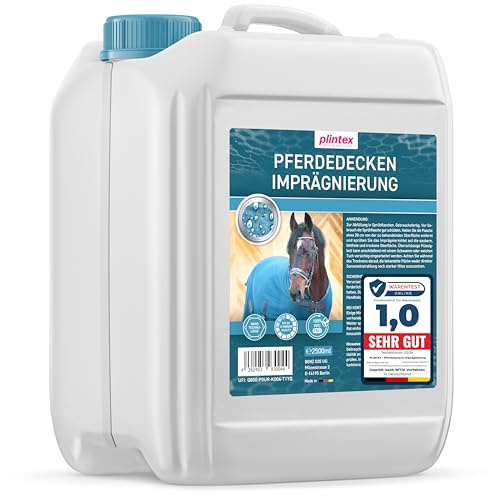 PLINTEX® Pferdedecken Imprägnierung 2,5L schonend & geruchsfrei | Pferdedecke Imprägnierung Spray für Outdoordecke, Regendecke & Zubehör - Pferd Decken Imprägnierspray I Made in Germany