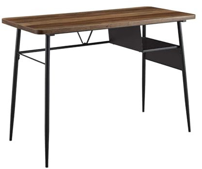 simpa Metal Storage Shelf Writing Desk in Rustic Oak - 77cm (H) x 111.7cm (L) x 50cm (W)