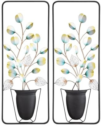 GILDE Metall Wandrelief Blumentopf VE 2 so 67964