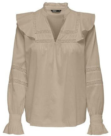 Onljulia Life L/S blus WVN, Humus, XS
