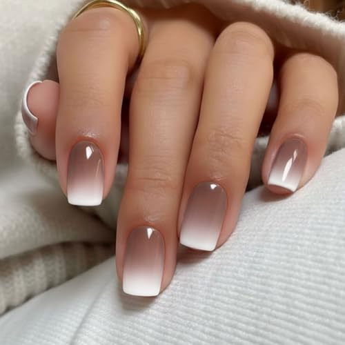 JMEOWIO Café Crème Blanc Stickers Ongles Gel Nail Stickers Semi-durci Autocollant Ongle Gel Uv Deco Ongle Nail Art Design Manucure