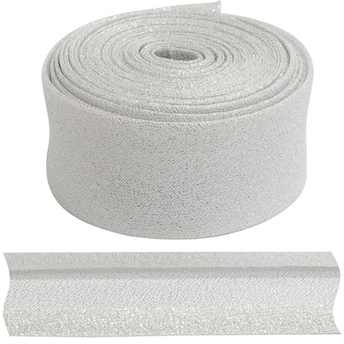 AERZETIX - C77484 - Cinta al sesgo brillante plegada de costura 4.5 metros x 30mm - en 65% algodón y 35% poliéster - color blanco
