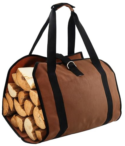 Wood Baskets - Ideal Log Baskets for Wood Burner Indoor Use - Stylish & Durable Wood Baskets for Firewood Storage, Perfect for Holding Logs in Living Rooms, Fireplaces, or Outdoor Camping (Brown)