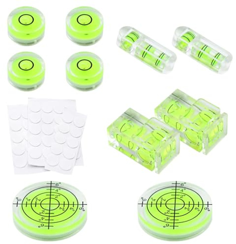 Xiciki 11 Pcs Mini Niveaux À Bulle Carrés, Petit Niveau A Bulle, Horizontal Niveau à Bulle Précision pour Appareils Photo Trépied Phonographe