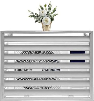 Clôture for Mini Climatiseur Split, Caisson Anti Bruit Pompe À Chaleur, Aluminium, Protection Contre La Pluie Et Le Soleil, Terrasse, Pelouse, Piscine(White,100 * 50 * 70cm)