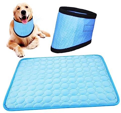 Milisten Pet Cooling Scarf for Dog Cooling Pad for Small Medium Dogs Ice Silk Neck Wrap and Pad for Pet