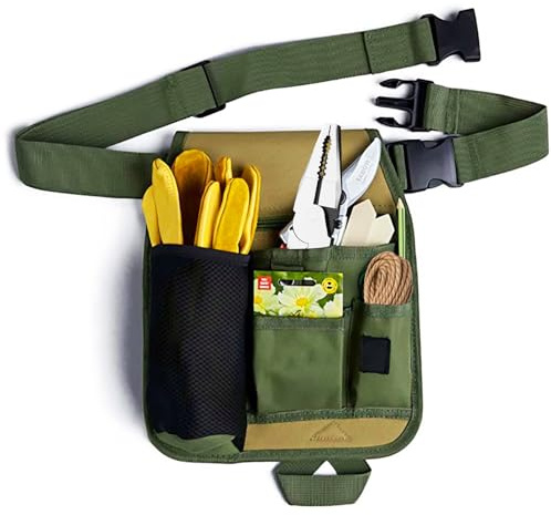 Werkzeuggürtel Herren, Werkzeugtasche Gürtel Oxford Werkzeug Gürteltasche Multifunktionale 5 Taschen Verstellbarer Gartengürtel für Gärtner Elektriker Bauarbeiter Schreiner (28 x 23cm)