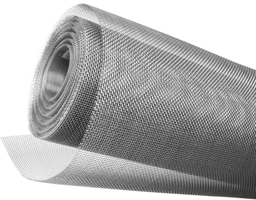 Jusdoja Stainless Steel Wire Mesh Roll 2M X 30CM Rodent Control Metal Woven Mesh 1mm Aperture for Vents Cover Air Brick Pest Proofing