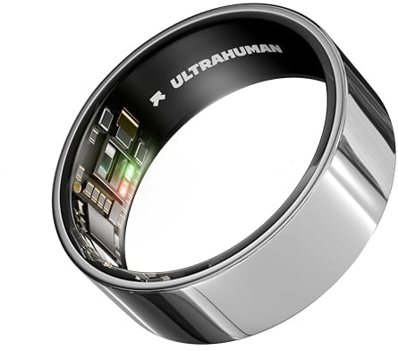 ULTRAHUMAN Ring AIR (Zertifiziert erneuert) – Smart Ring Health Tracker, Size First Sizing Kit, Schlaf-Tracker, Smart Ring für Männer/Frauen, Fitness-Tracker (Space Silver, 8)