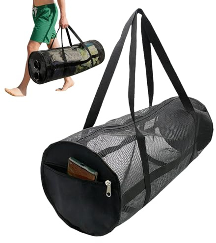 Tauchtasche – Faltbare Netz-Schnorchelausrüstung, Polyester-PVC-Duffle mit Reißverschluss und Schultergurt, leichte Aufbewahrung für Tauchbälle, Wäsche, Pool, Reisen, Angeln oder Schwimmausrüstung