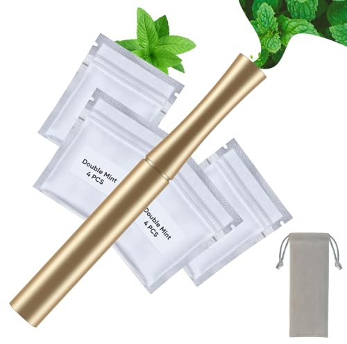 Natural Plant Aroma Flavored Air Inhaler for Habit Support | Nicotine-Free, Smokeless Inhaler, Portable Aluminum Device with Refillable Inserts