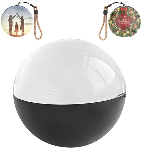 Bola de cristal 3D con pantalla digital, esfera LED personalizada para fotos y video, ultrasonido de bola de cristal 3D, regalo de foto de , regalo de memoria de carga personalizado para (Negro)