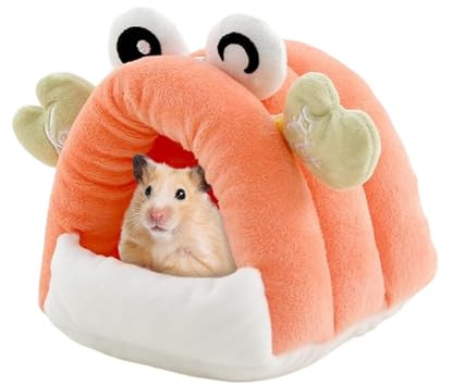 Hamster Versteck | Unterschlupf Nagerhaus Kleintierheim - Vollständig abgedeckter, krebsförmiger Einstreuschuppen als Spiel- und Schlafbereich für Hamster, Chinchillas, Kaninchen, Rennmäuse und Frettc