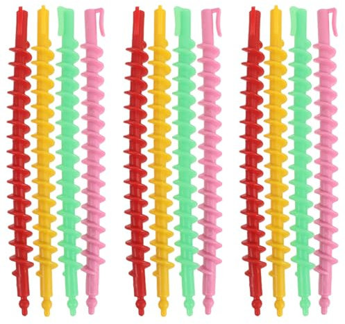 Mikikit Bigoudis Permanents Spirale Taille Spéciale 18 Pièces, Kit 3 Packs en Plastique Solide, Bigoudis sans Chaleur pour Coiffure Professionnelle, Boucles Solide pour Cheveux