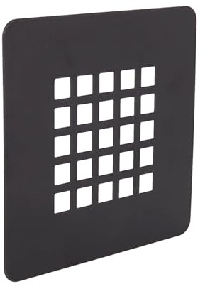 Cofan Griglia per doccia in nero opaco, copertura di drenaggio, 12,5 x 12,5 cm, protezione per scarico quadrata, anti-impronte, per piatto doccia