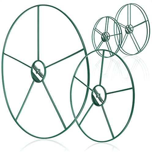 COM-FOUR® 6x blomma och flerårig hållare - rund buskstöd i två storlekar - buskstöd för blommor, rankor och perenner