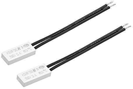 sourcing map 2 Stück Thermoschalter KSD9700 Thermostat 85 Grad Celsius Schließer Temperaturschalter N.O 5A Bimetall