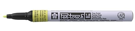 SAKURA Pen-Touch Fine Fluorescent Yellow Marker - 1 mm Line - Writes on Various Surfaces - Permanent Ink - Ideal for Industrial Use