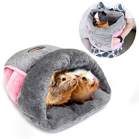 RANYPET Meerschweinchen Bett, Kuschelhöhle in Hausschuhform, Grau | Weiches Korallenfleece, Schoß-Kuschelnest für mehr Interaktion, maschinenwaschbar, für Chinchillas, Kaninchen & Igel