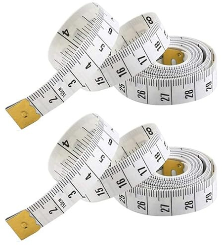 Cinta Métrica Doble Cara (Pack de 2) para Medición Corporal y Costura, Flexible de Fibra de Vidrio, 150 cm / 60 Pulgadas - 2 Unidades