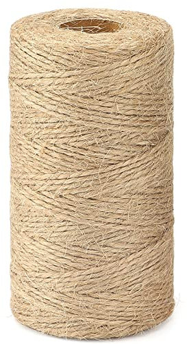 G2PLUS 100M Naturale Iuta Spago,Cordino di Iuta, Spago di Iuta 1.5MM Spago da Giardinaggio Spago per Bomboniere Corda di Iuta a 2 Capi per Giardinaggio,Confezioni Regalo,Piante