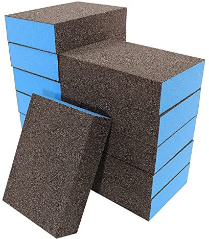 LifCratms 12 bloques de papel de lija de metal de grano 80, bloque de papel de lija fino lavable y reutilizable, ladrillo de papel de lija grueso para paneles de yeso madera plástico muebles de metal