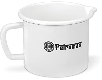 Petromax Casserole à lait émaillée blanche (1000 ml) | Robuste et résistante aux rayures | Échelle intégrée | Aide au bec verseur | Convient pour tous les types de plaques de cuisson et foyers |