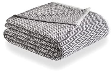 Todocama PRCMAMSGROS180X240 Extra weiche Baumwolldecke, Mehrzweck-Tagesdecke, Sofaüberwurf (180 x 240 cm, dunkelgrau)