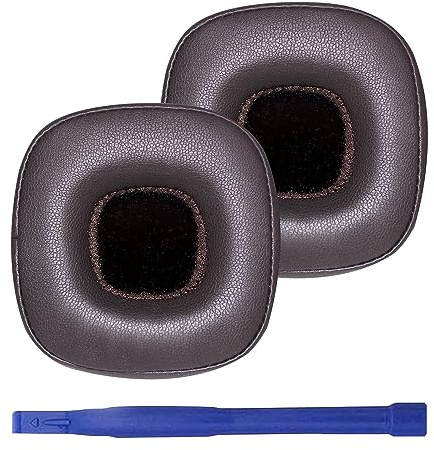 Adhiper Major IV Coussinets de Rechange pour Marshall Major IV Casque sans Fil, Coussinets d’Oreille en Cuir Protéiné Doux et Mousse à Mémoire de Forme Haute Densité (Marron)