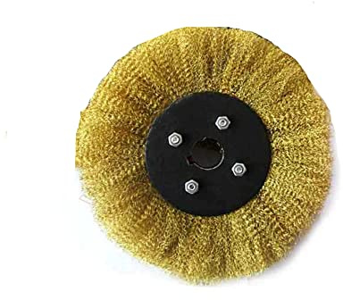 Drahtrad, tragbar, mit Messing beschichtet, gewellt, zum Entfernen von Rost, Polieren, Entgraten (200 x 32 mm)