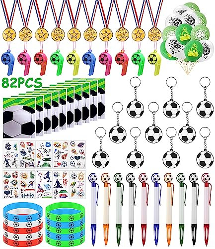 Zawaer Kindergeburtstag Fußball, 82 Stück Party Mitgebsel für Jungen und Mädchen, Geburtstag Deko, Silikonarmband, Geschenke Set